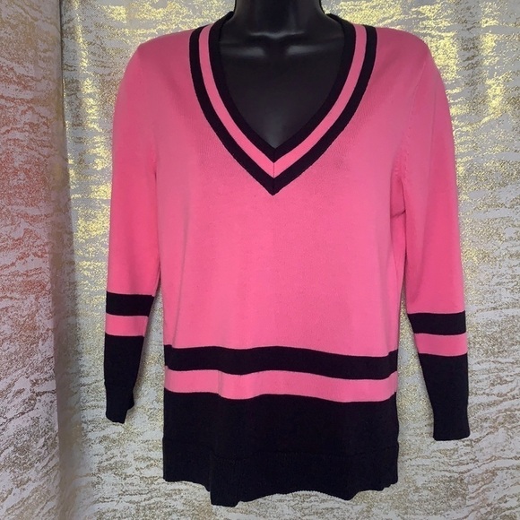 Lauren Active By Ralph Lauren Pink/Black 100% cotton Cricket Sweater Size S - Picture 2 of 11